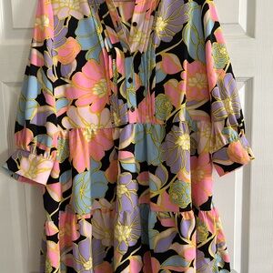 Who What Wear Floral Dress - Black, Pink, Blue, Yellow